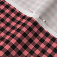 Small Gingham Pattern - Shell Pink and Black