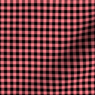 Small Gingham Pattern - Shell Pink and Black