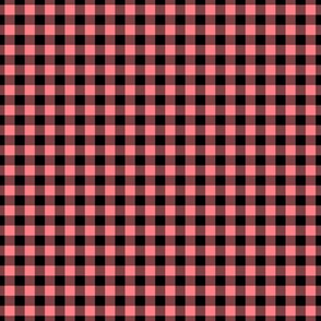 Small Gingham Pattern - Shell Pink and Black