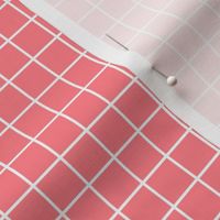 Grid Pattern - Shell Pink and White