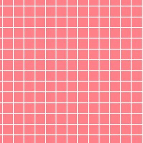 Grid Pattern - Shell Pink and White