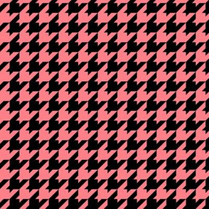 Houndstooth Pattern - Shell Pink and Black