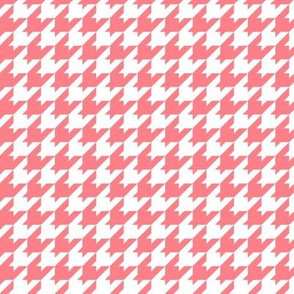 Houndstooth Pattern - Shell Pink and White