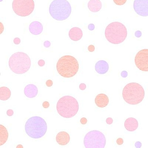 Watercolor pink, orange and lilac circles