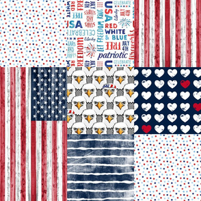 Stars and Stripes - USA patchwork wholecloth - LAD21