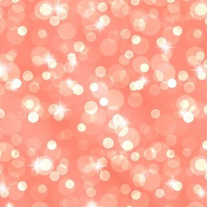 Sparkly Bokeh Pattern - Coral Color
