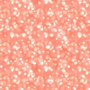Small Sparkly Bokeh Pattern - Coral Color