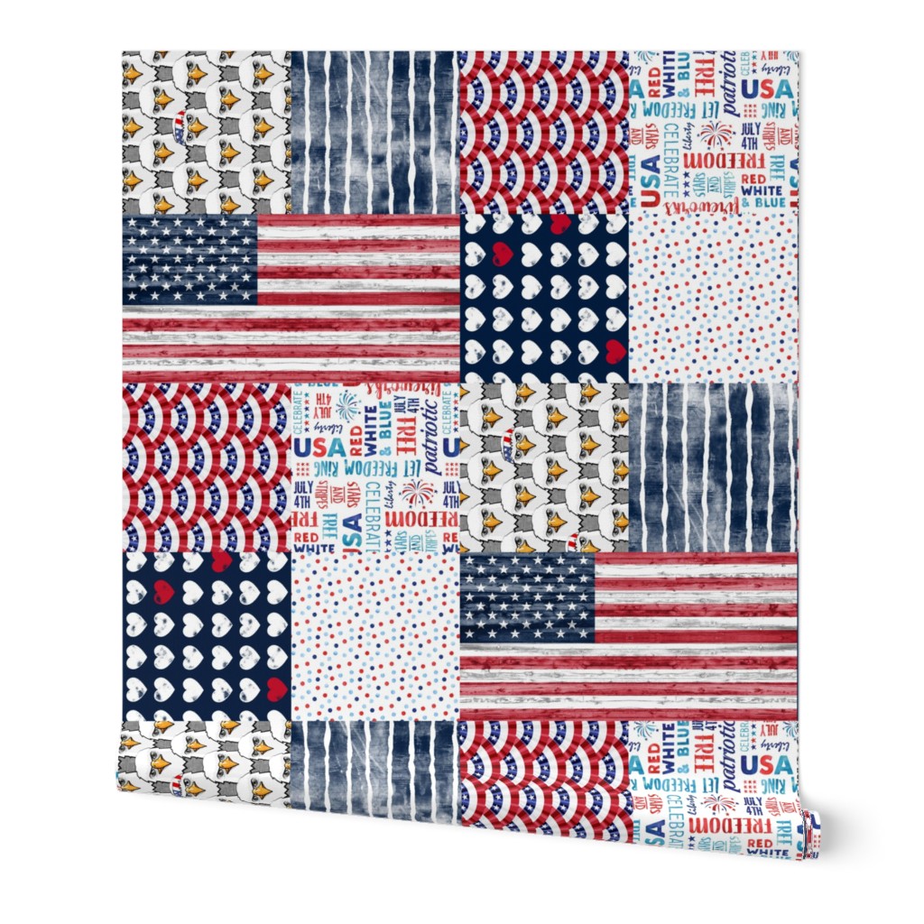 Stars and Stripes - USA patchwork wholecloth - LAD21 (90)