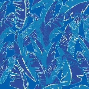 Leaves Bananique in Tonal Classic Blue