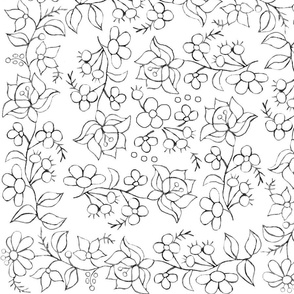 floral line drawing