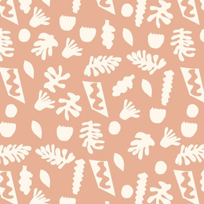 paper cut outs fabric - matisse inspired boho nursery fabric - latte