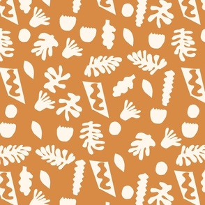 paper cut outs fabric - matisse inspired boho nursery fabric - caramel