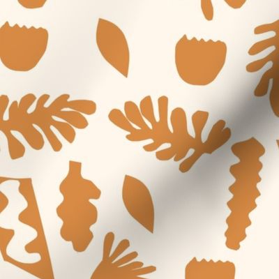 paper cut outs fabric - matisse inspired boho nursery fabric - caramel