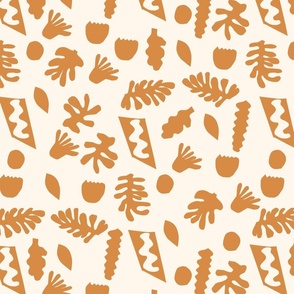 paper cut outs fabric - matisse inspired boho nursery fabric - caramel