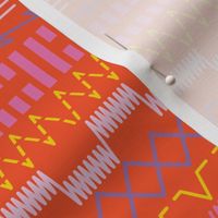 Sewing Machine Stitches on Orange