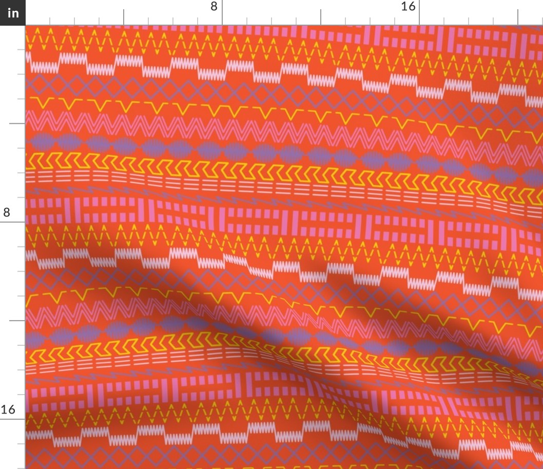 Sewing Machine Stitches on Orange