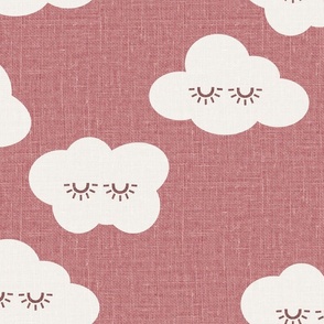 JUMBO Sleepy Clouds in rose pink linen look