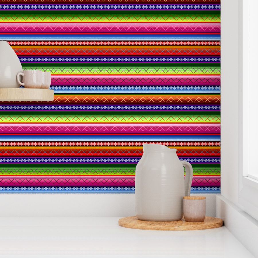 Serape stripe mexican blanket 