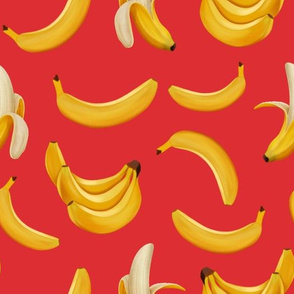 Bananas on red