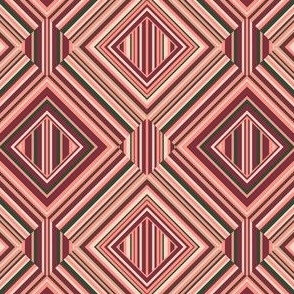 Striped geometrics in pink and green