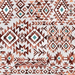 Tribal Kilim / Grey Linen Textured Background / Mini Scale