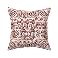 Tribal Kilim / Small Scale / White Linen Textured Background