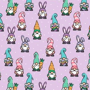 (small scale) Spring Gnomes - Easter eggs and carrots - purple - LAD21