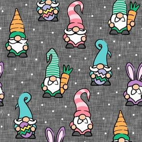 Spring Gnomes - Easter eggs and carrots - grey - LAD21