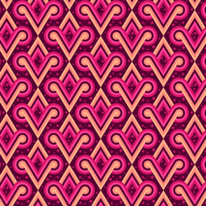 Burgundy Pink Diamond Spirals by Cheerful Madness!!