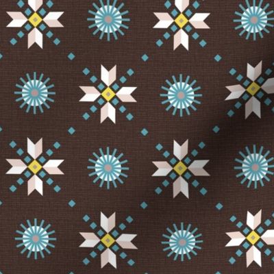 stars foulard blue on brown medium