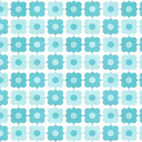 geometric flowers (turquoise)