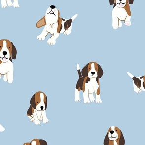 Beagle dog on blue 