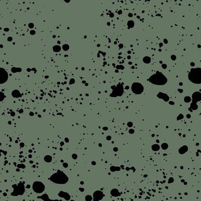Minimalist ink stains and messy spots and speckles camo army green black