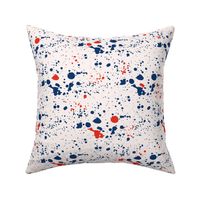 Minimalist ink stains and messy spots and speckles traditional red and blue usa america