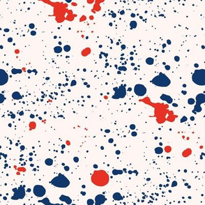 Minimalist ink stains and messy spots and speckles traditional red and blue usa america