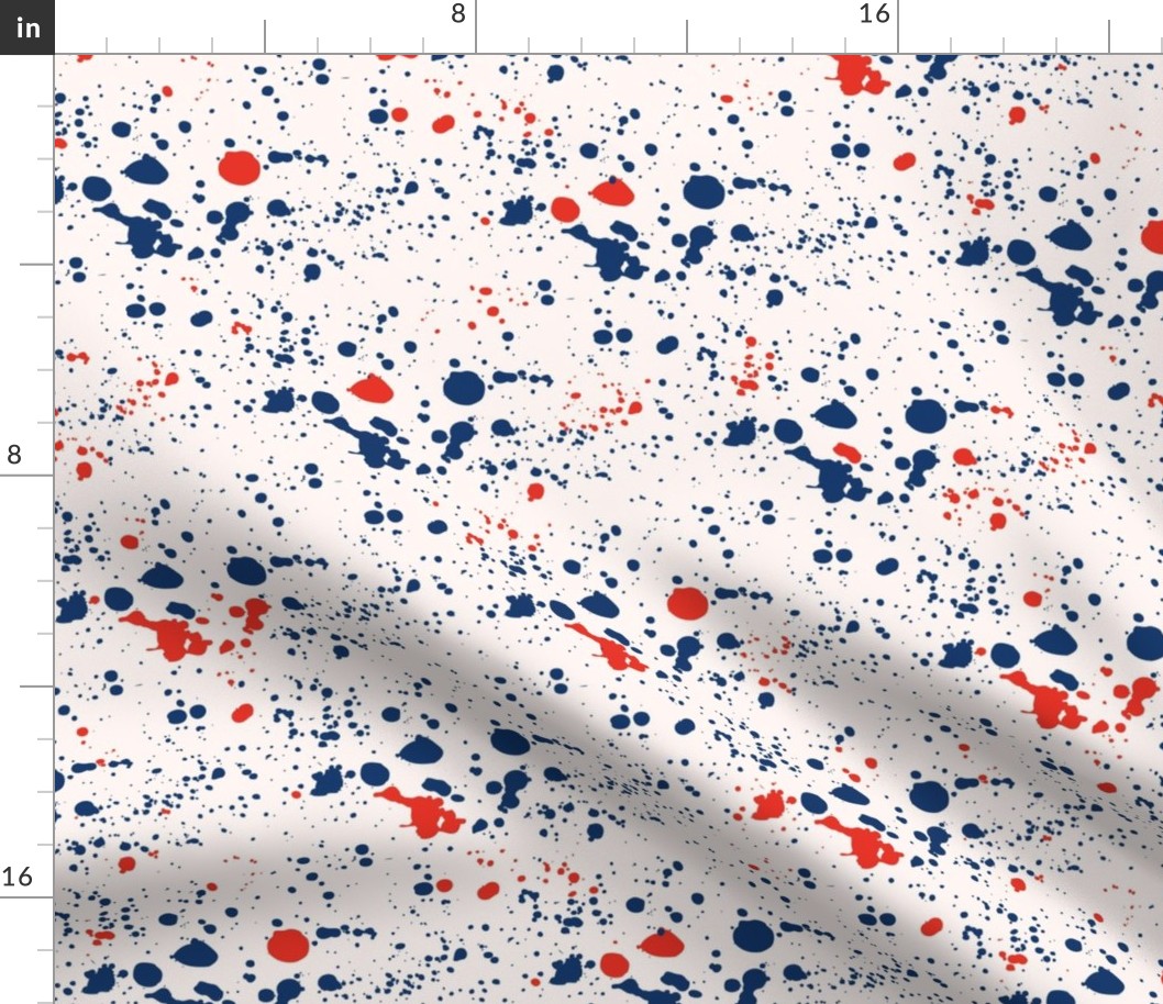 Minimalist ink stains and messy spots and speckles traditional red and blue usa america