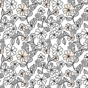 The minimalist earth lover flower garden spring nursery design white blossom blush gray mini