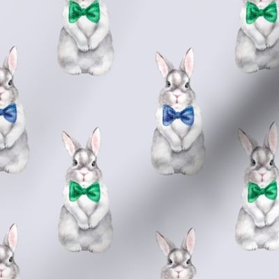 Bunny Bow Tie Solid Pale Gray