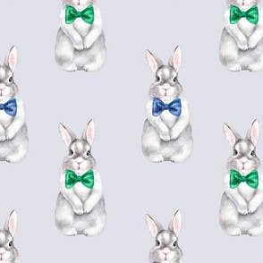 Bunny Bow Tie Solid Pale Gray