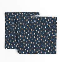 (small scale) Guinea pigs - polka dots on navy - LAD21