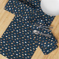 (small scale) Guinea pigs - polka dots on navy - LAD21