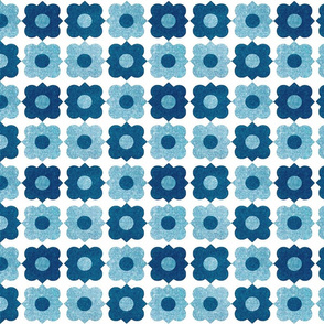 geometric flowers (denim blue)