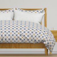 Nordic Star -  Mid Century Modern Geometric - White Navy Grey Gold 