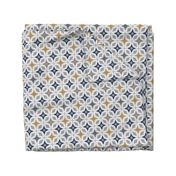 Nordic Star -  Mid Century Modern Geometric - White Navy Grey Gold 