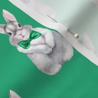 Bunny Bow Tie Denim Green