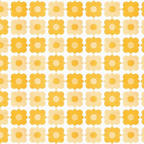 geometric flowers (mustard)