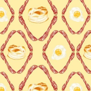 damask bacon egg biscuit - yellow