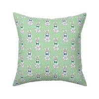 Small Bunny Bow Tie Linen Green