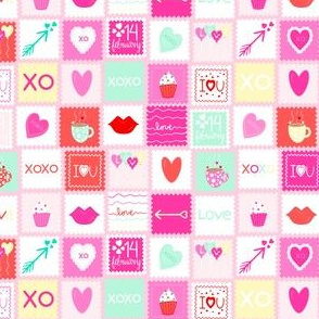 Valentines letter stamps