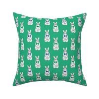 Small Bunny Bow Tie Denim Green